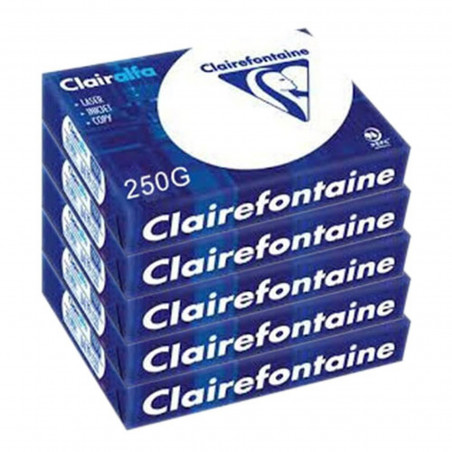 Lot de 5 Ramettes papier blanc Clairalfa A4 250g/m² 125 feuilles