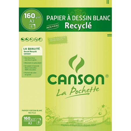  Ramette papier Dessin blanc CANSON 160g A3 50 Feuilles 