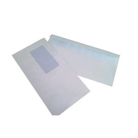  500 Enveloppes Unipapel Open system 110x220 mm 90g/m² Avec fenêtre 