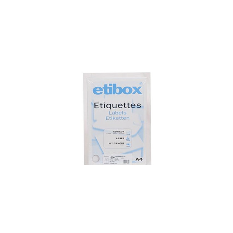  Etiquettes adhesives mixtes Etibox 100 feuilles A4 (Divers formats au choix) 