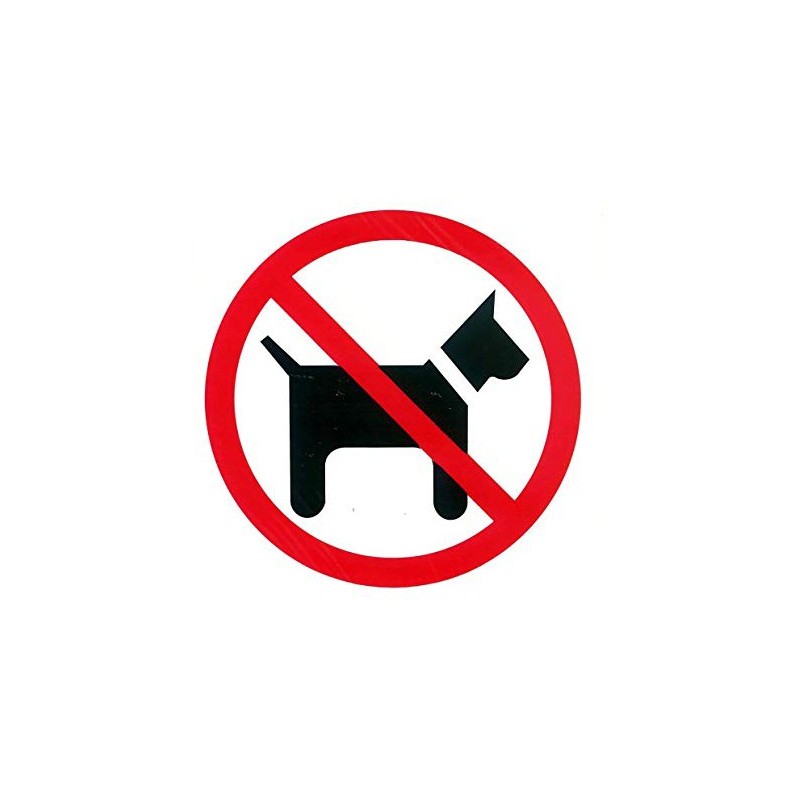  Étiquette de signalisation / Chiens Interdits 14x114 mm 