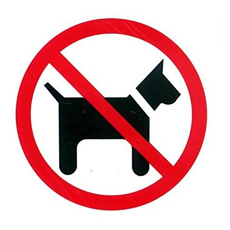  Étiquette de signalisation / Chiens Interdits 14x114 mm 
