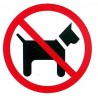  Étiquette de signalisation / Chiens Interdits 14x114 mm 