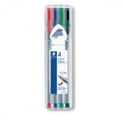  Pochette de 4 Stylos à bille STAEDTLER Triplus médium 4 couleurs assorties 
