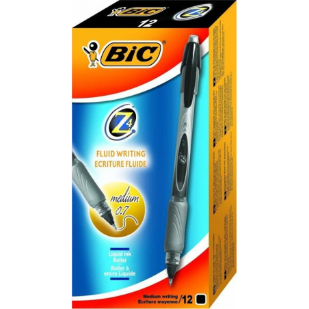  boîte de 12 Rollers encre liquide BIC Z4® 0.7mm 3 Coloris au choix 