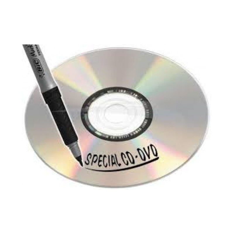  Pochette de 3 Marqueurs permanents BIC pour CD / DVD+1 gratuit (Couleurs assorties) 