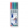  Pochette de 4 Feutres non permanent Lumocolor STAEDTLER Pointe biseautée Coul Ass 