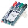 Pochette de 4 Marqueurs Permanents Lumocolor Staedtler Pointe Biseautée (Assortis) - Feutres Indélébiles Professionnels | Maroc