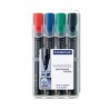 Pochette de 4 Marqueurs permanents Lumocolor STAEDTLER Pointe ogive (Ass)