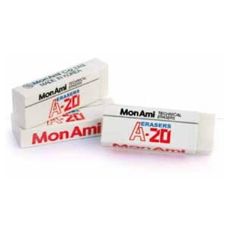  Lot de 20 gommes blanches MonAmi A20 pour crayons 