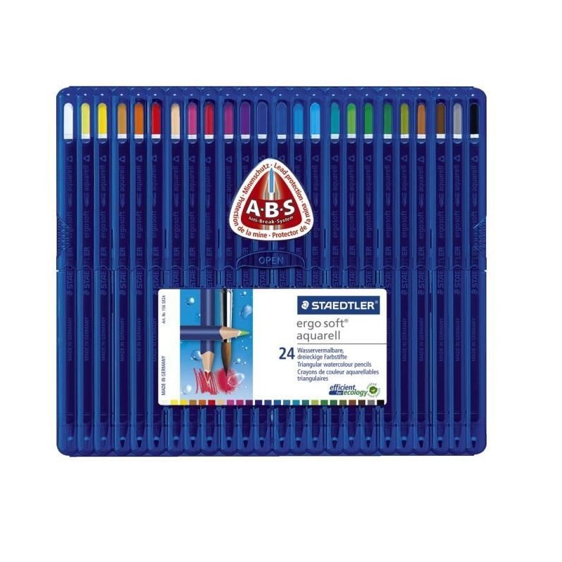  Boite de 24 Crayons de couleur Ergosoft Aquarell STAEDTLER 