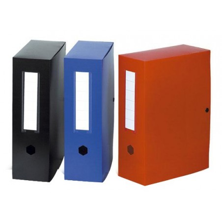  Lot de 10 Boîtes d'archives à pression EXACOMPTA en Polypro Dos 100 mm (Coul Assorties) 