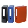  Lot de 10 Boîtes d'archives à pression EXACOMPTA en Polypro Dos 100 mm (Coul Assorties) 