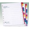  Lot de 25 Jeux d'intercalaires numériques couleur ATLAS 1 à 12 format A4 