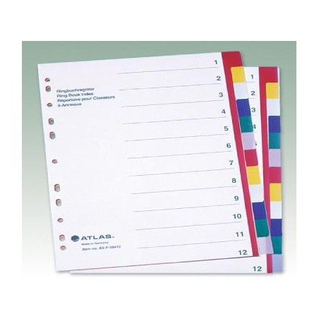  Lot de 15 Jeux d'intercalaires alphabétiques couleur ATLAS A à Z format A4 