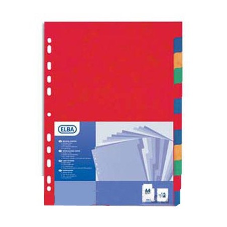  Lot de 10 Jeux de 12 intercalaires A4 SICLA touches neutres colorées 