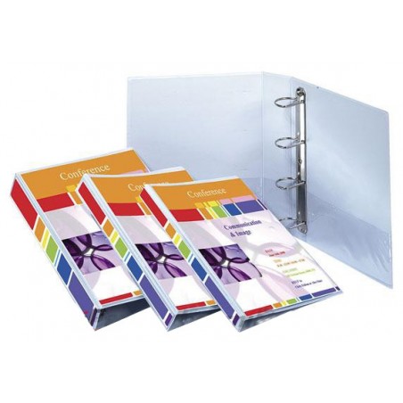  Lot de 10 Classeurs EXACOMPTA Personnalisables (3 poches) à 4 anneaux en D Ø 5 cm (Blanc) 