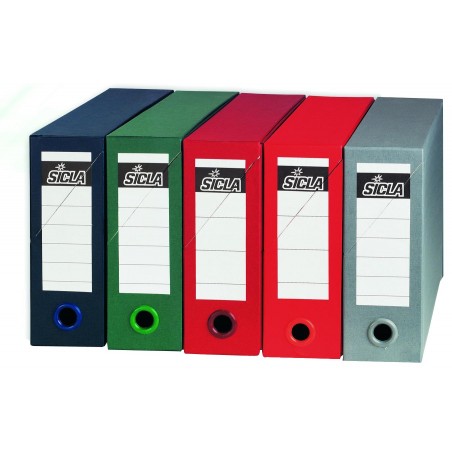 Lot de 5 Boites de classement SICLA en polypro Dos 14 cm (9 Coul au choix)