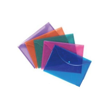  Lot de 10 Pochette porte-documents en polypropylène SICLA PM avec bouton à pression 