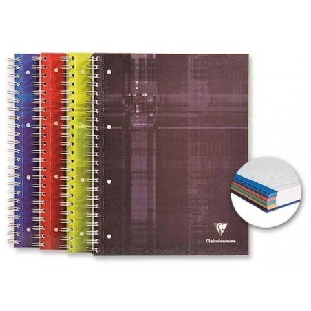  Lot de 5 cahiers à spirales Bind’O Block 240 P perforées 4 trous 22,5x29,7cm 90g/m² Col Ass 