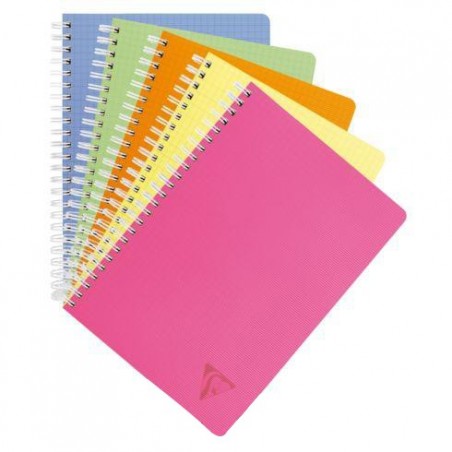 Cahier CLAREFONTAINE à spirales grands carreaux 96p 17x22 cm 