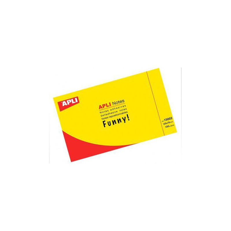  Lot de 12 blocs de 100 notes repositionnables APLI 75X125mm 4 coloris au choix Neon 