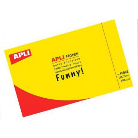  Lot de 12 blocs de 100 notes repositionnables APLI 75X125mm 4 coloris au choix Neon 
