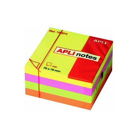  Lot de 12 Blocs de notes repositionnables Apli-Notes 75x75 mm jaune pastel 