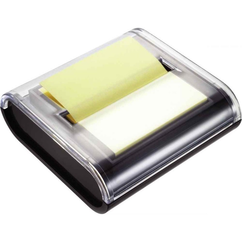  Dévidoir pour notes repositionnables Z-Notes Noir + Bloc de notes Jaune 75x75 mm 