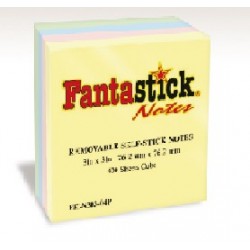  Lot de 12 notes repositionnables Pastelles Fantastick 76.2 x 76.2 mm 4 Coul assorties 