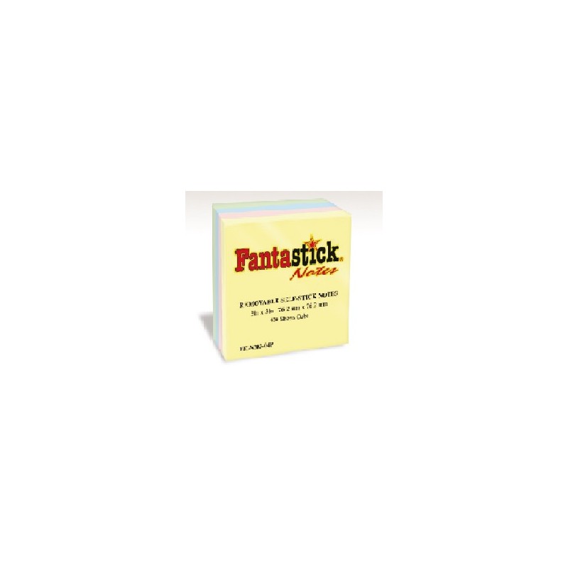  Lot de 12 notes repositionnables Pastelles Fantastick 76.2 x 76.2 mm 4 Coul assorties 