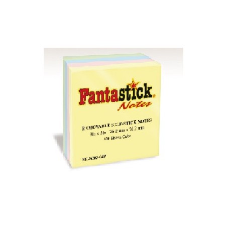  Lot de 12 notes repositionnables Pastelles Fantastick 76.2 x 76.2 mm 4 Coul assorties 