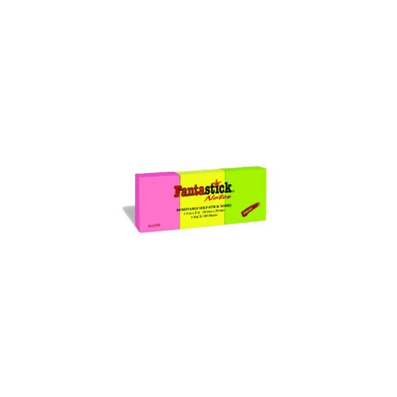  Notes repositionnables Fantastick Fluorescentes 38x50mm 3 Coul assorties 