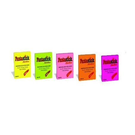  Lot de 12 notes repositionnables Fantastick Fluorescentes 76.2x76.2 mm (5 Coloris au choix) 