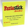  Lot de 12 notes auto-adhésives lignées Fantastick 76.2 x 76.2 mm Coul Jaune 