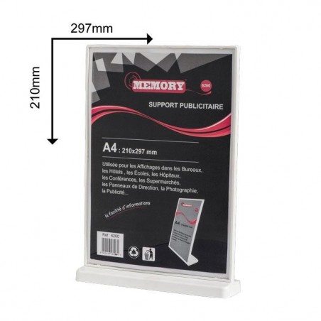  Support publicitaire en plastique A4 Memory 297mmx210mm 