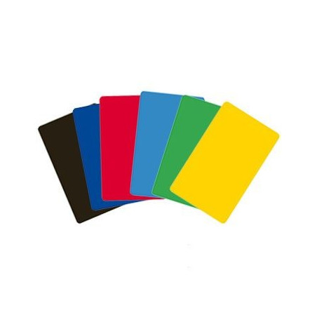  Lot de 100 cartes PVC laminé 75/100e de couleurs 86 x 54 mm 