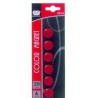  10 blisters de 6 aimants SDI Ø 20 mm (Coul rouge) 