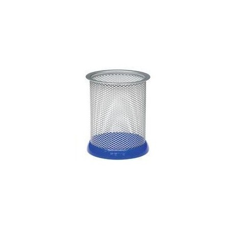  Porte stylo en métal chromé REXEL avec fond bleu 