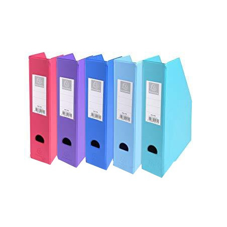  Porte-revues Exacompta en carton couvert en simili Dos Mauve 