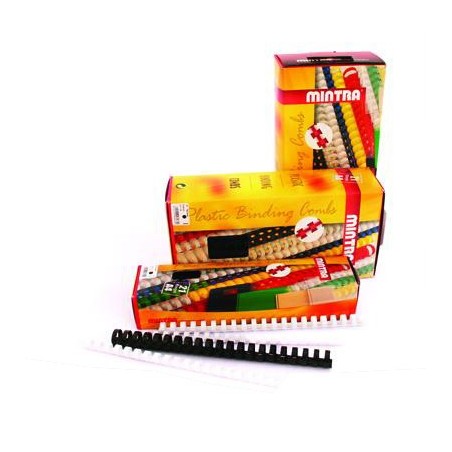  Boite de 50 baguettes spirales plastiques MINTRA pour reliure A4 25 mm Coloris au choix 
