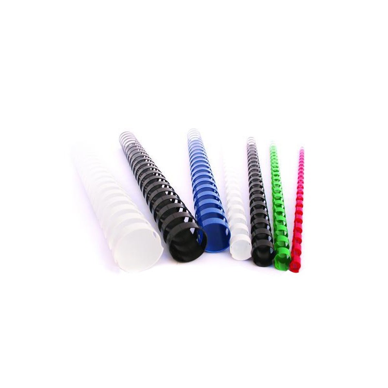  Boîte de 100 baguettes spirales plastiques pour reliure A4 AMER 22 mm (4 coloris au choix) 