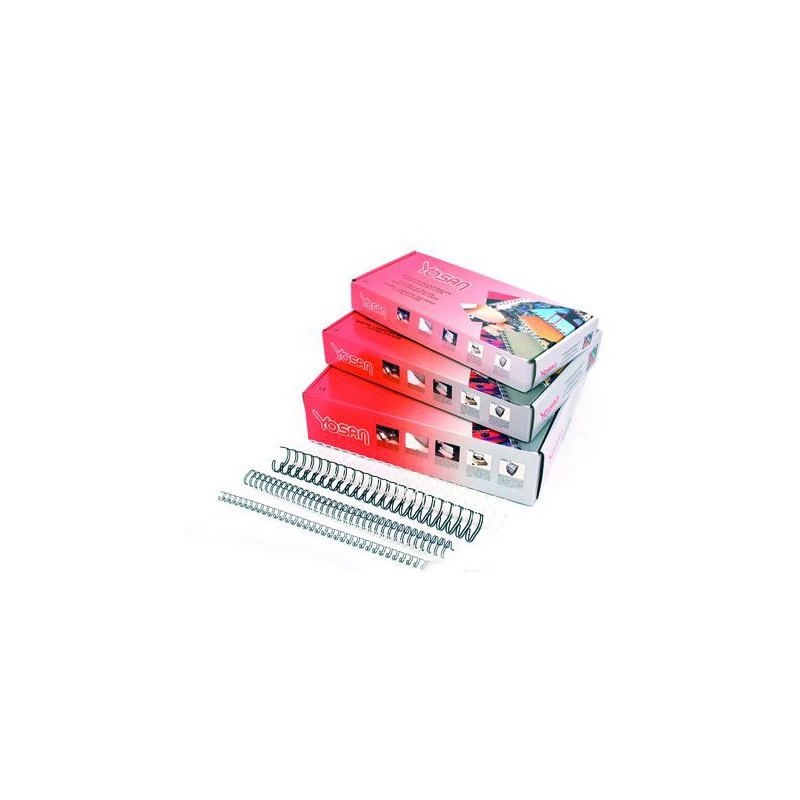  Boite de 50 Spirales métalliques pour reliure A4 YOSAN 19 mm Col au choix 