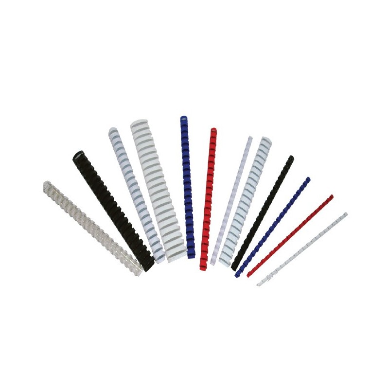  Boite de 100 baguettes spirales plastiques DSB pour reliure A4 18 mm Coloris au choix 