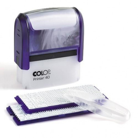 Kit cachet à faire soi même COLOP Printer 40/2 format empreinte 23 mm x 59 mm 6 lignes