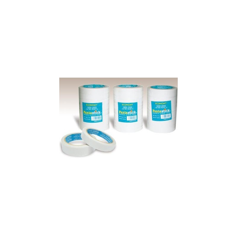  Lot de 6 Rouleaux Adhésifs double face Fantastick 24mm x 12m Coul Blanc 