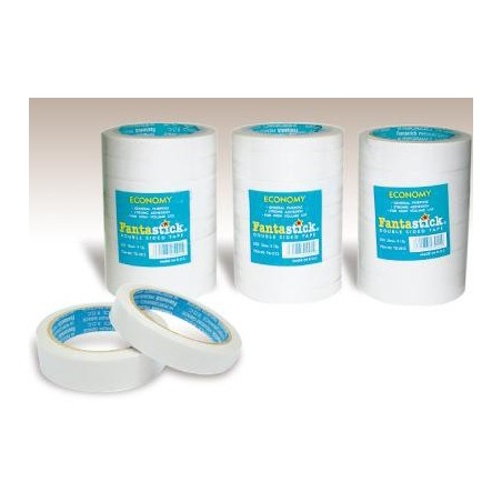  Lot de 6 Rouleaux Adhésifs double face Fantastick 24mm x 12m Coul Blanc 