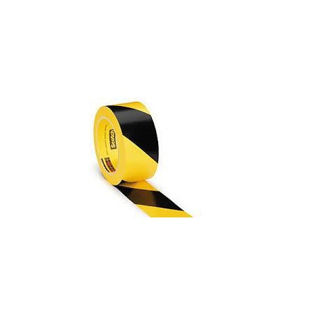  Lots de 6 rouleaux adhésifs de marquage 50mmx25m en Noir et Jaune 