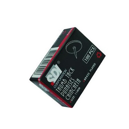  Lot de 10 Boites de 100 Punaises SDI en PVC Couleurs assorties 