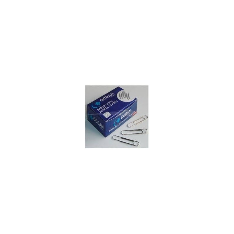  Lot de 10 Boites de 100 Trombones Ronds OCEAN Chrome 25 mm 